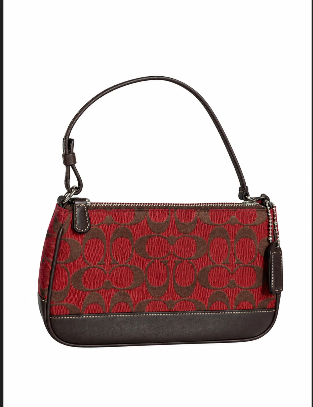 Never used Vintage Coach Demi Red Signature Jacquard Baguette
