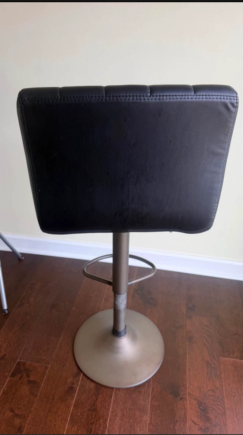 Adjustable Black Swivel Bar Stool - photo 2