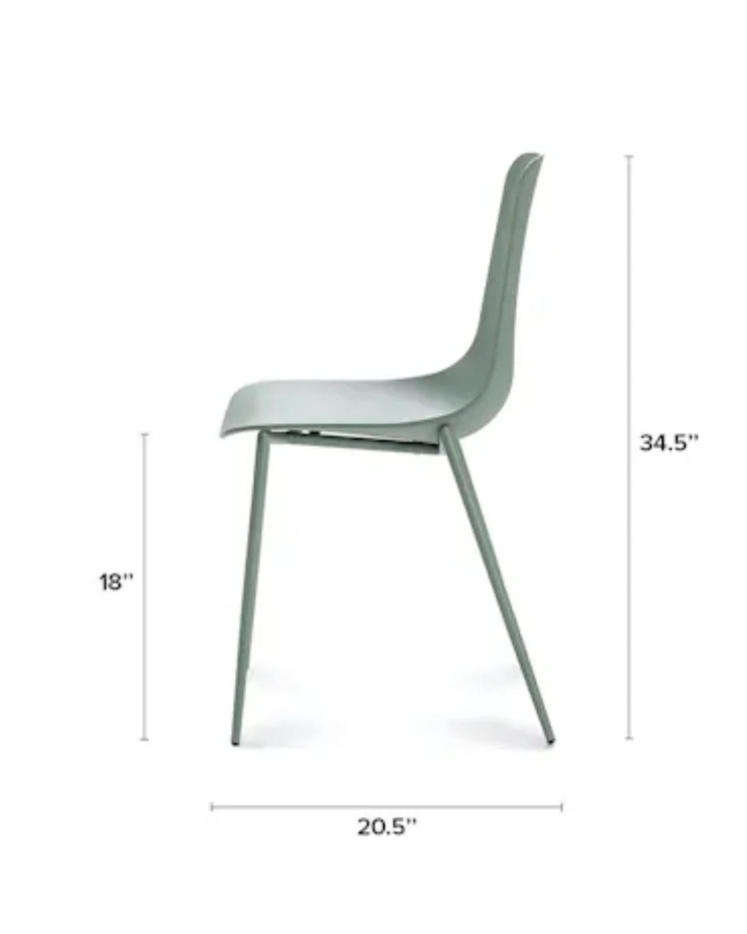 Set of 4 Sage Green Modern Dining Chairs - photo 4