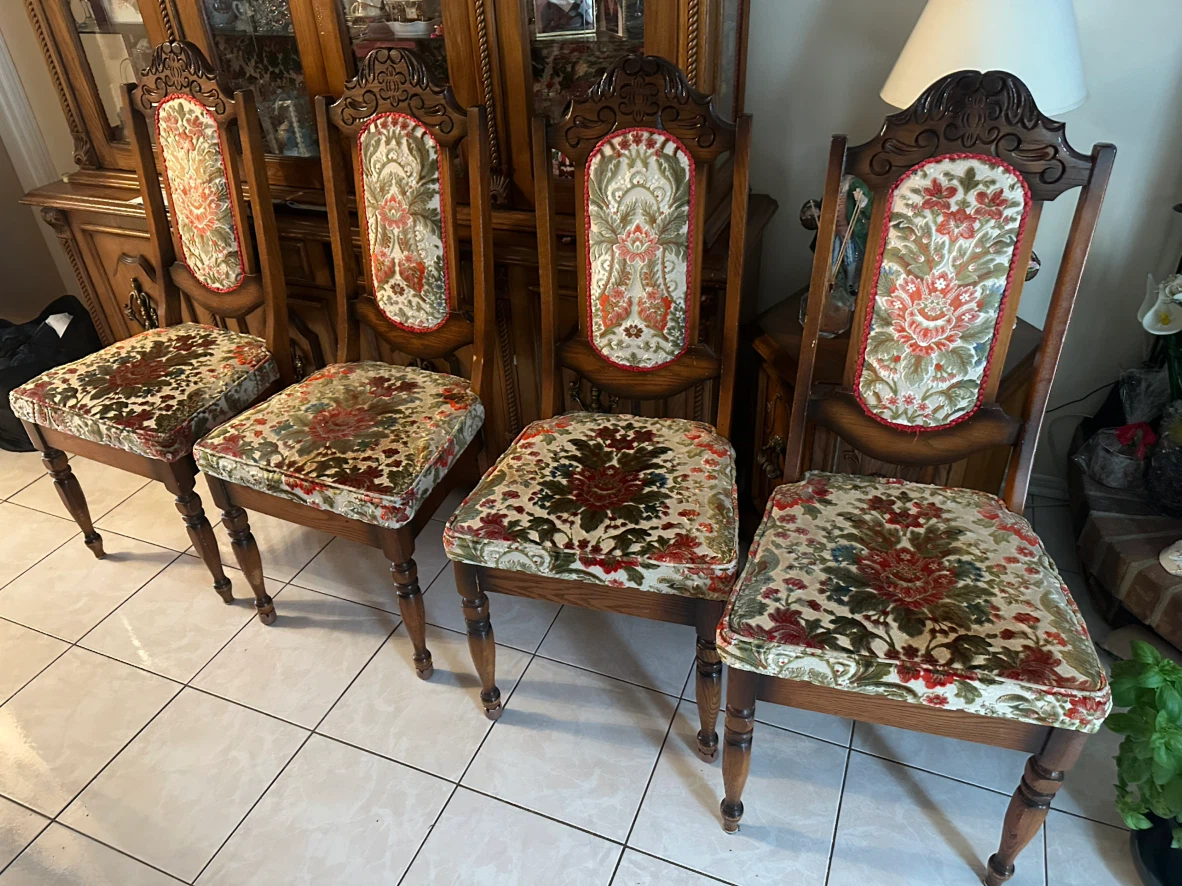 Set of 6 Vintage Style Wooden Dining Chairs - photo 2