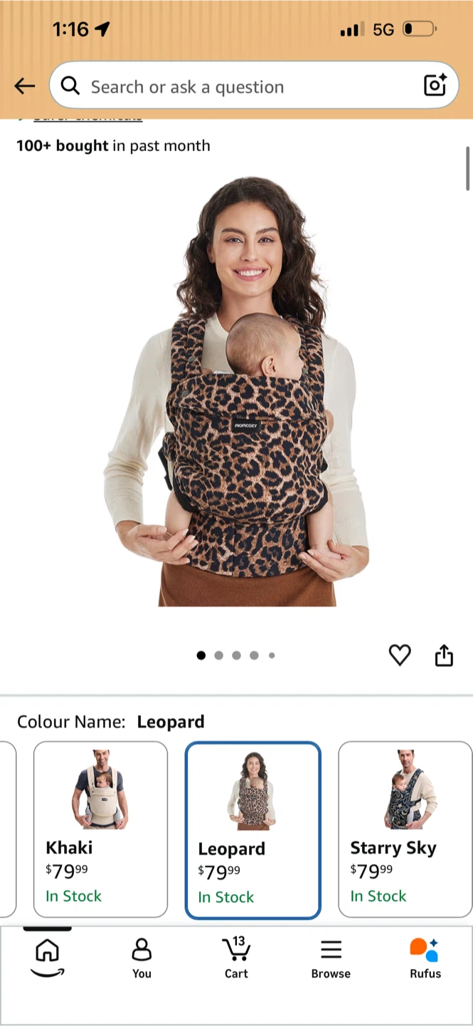 New Momcozy Ergonomic Infant Carrier - Leopard - photo 2