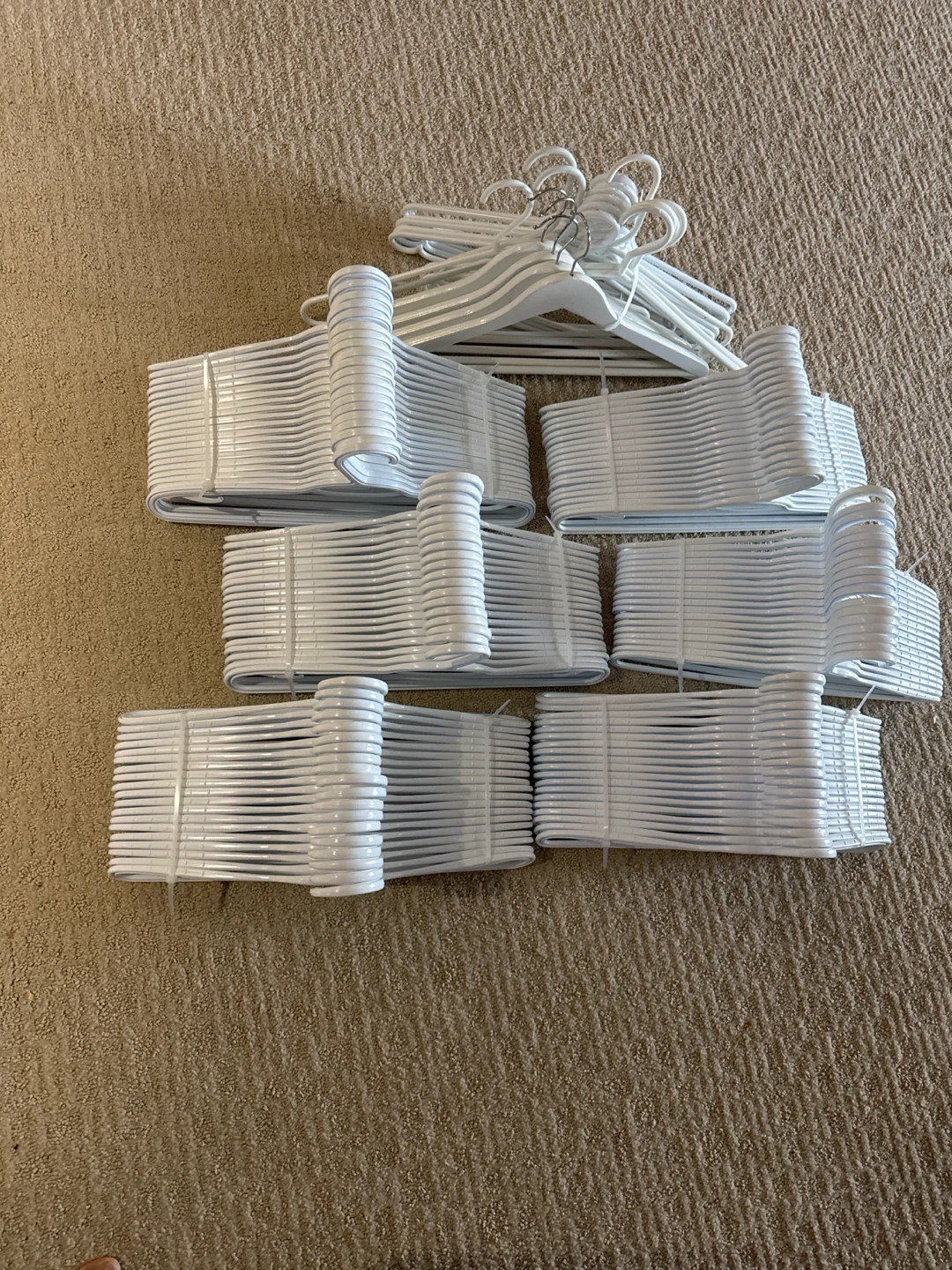 Set of White Plastic Clothing Hangers 130