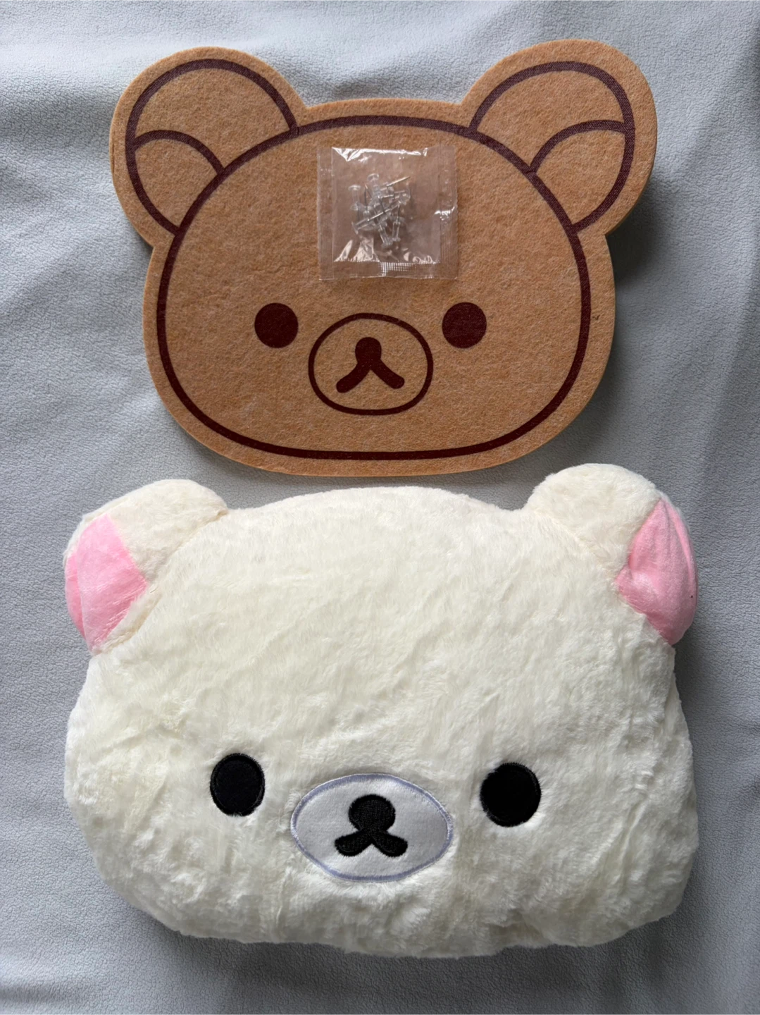 New Rilakkuma Felt Bowed Poster Wall Plus Plushie Pillow Soft