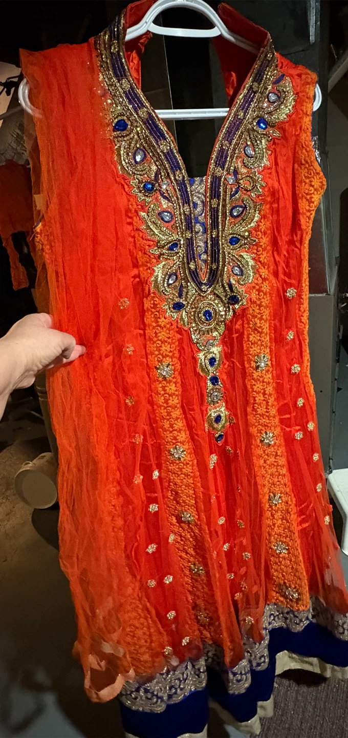 ALLY'S Embroidered Peach Anarkali Dress - photo 2