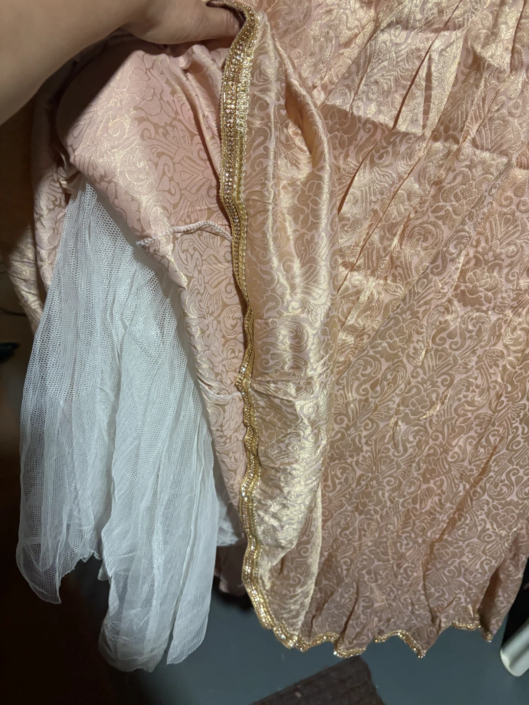 ALLY'S Embroidered Peach Anarkali Dress - photo 5