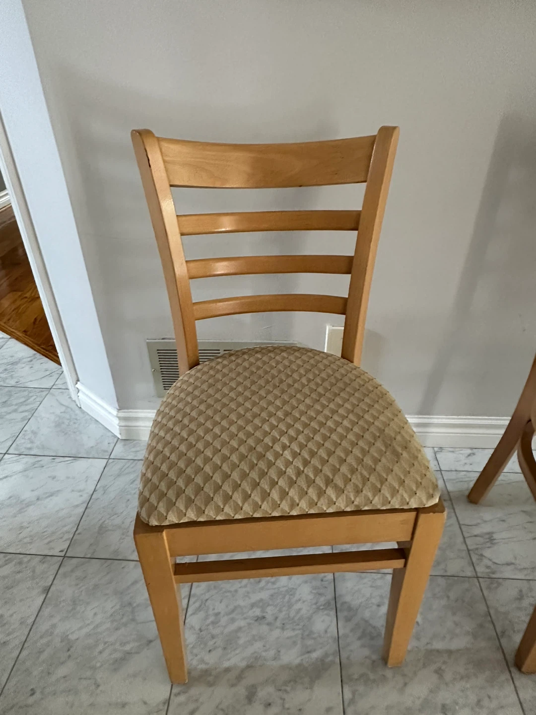 Two Wooden Dining Chairs with Padded Seats - photo 2