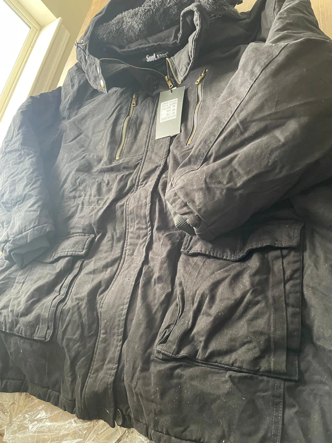 SoulLarge black hooded winter parka, size 4X - photo 2
