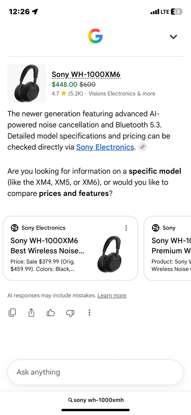 Sony WH-1000XM6 Wireless Headphones - photo 2