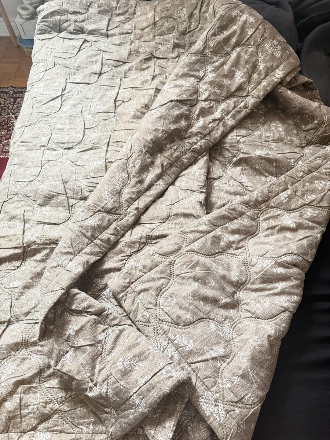 Floral Print Quilted Blanket - photo 4