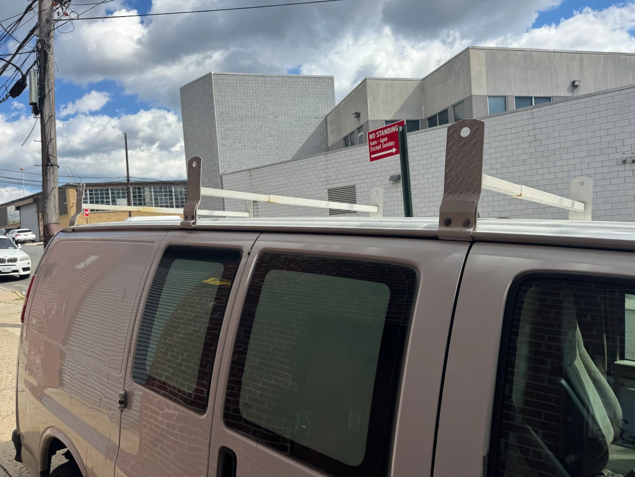 3- White Van Roof Ladder Rack