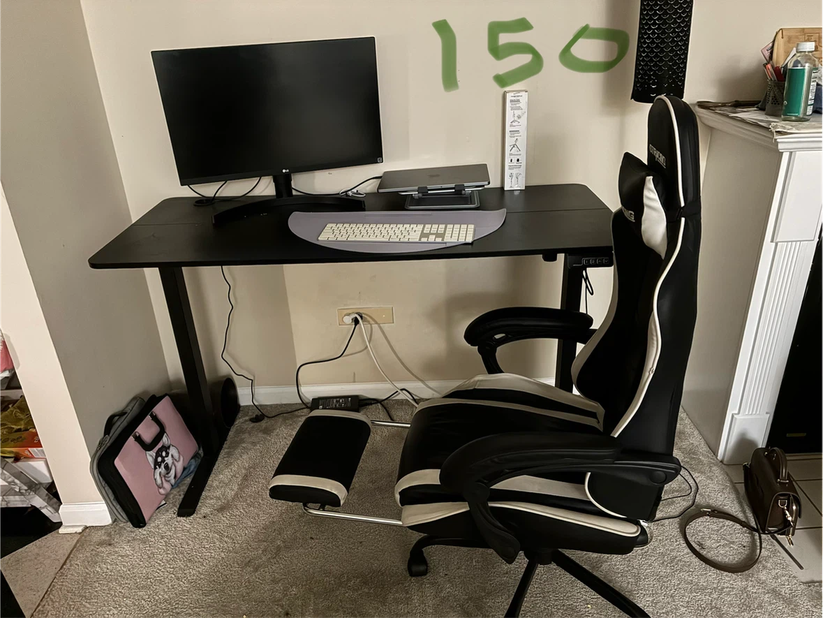 table height adjustment GTRACING Gaming Chair with Footrest