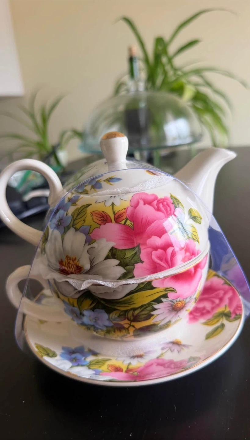 Beautiful Crace Teaware porcelain 4-piece tea set ☕️✨