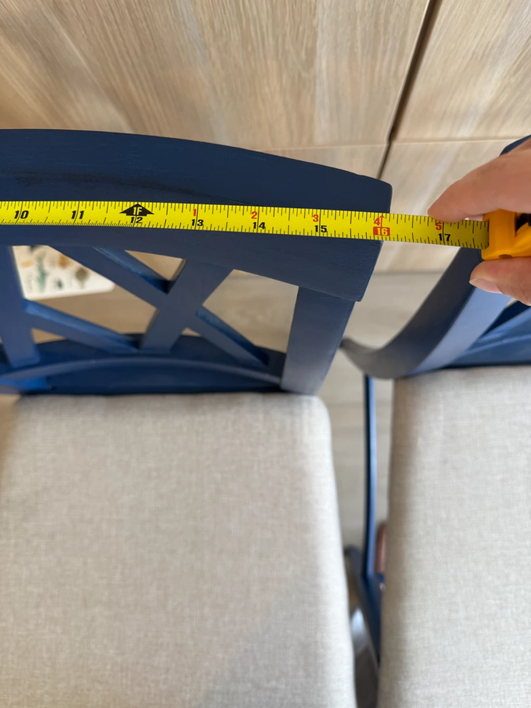 Set of two navy blue counter stools - photo 2
