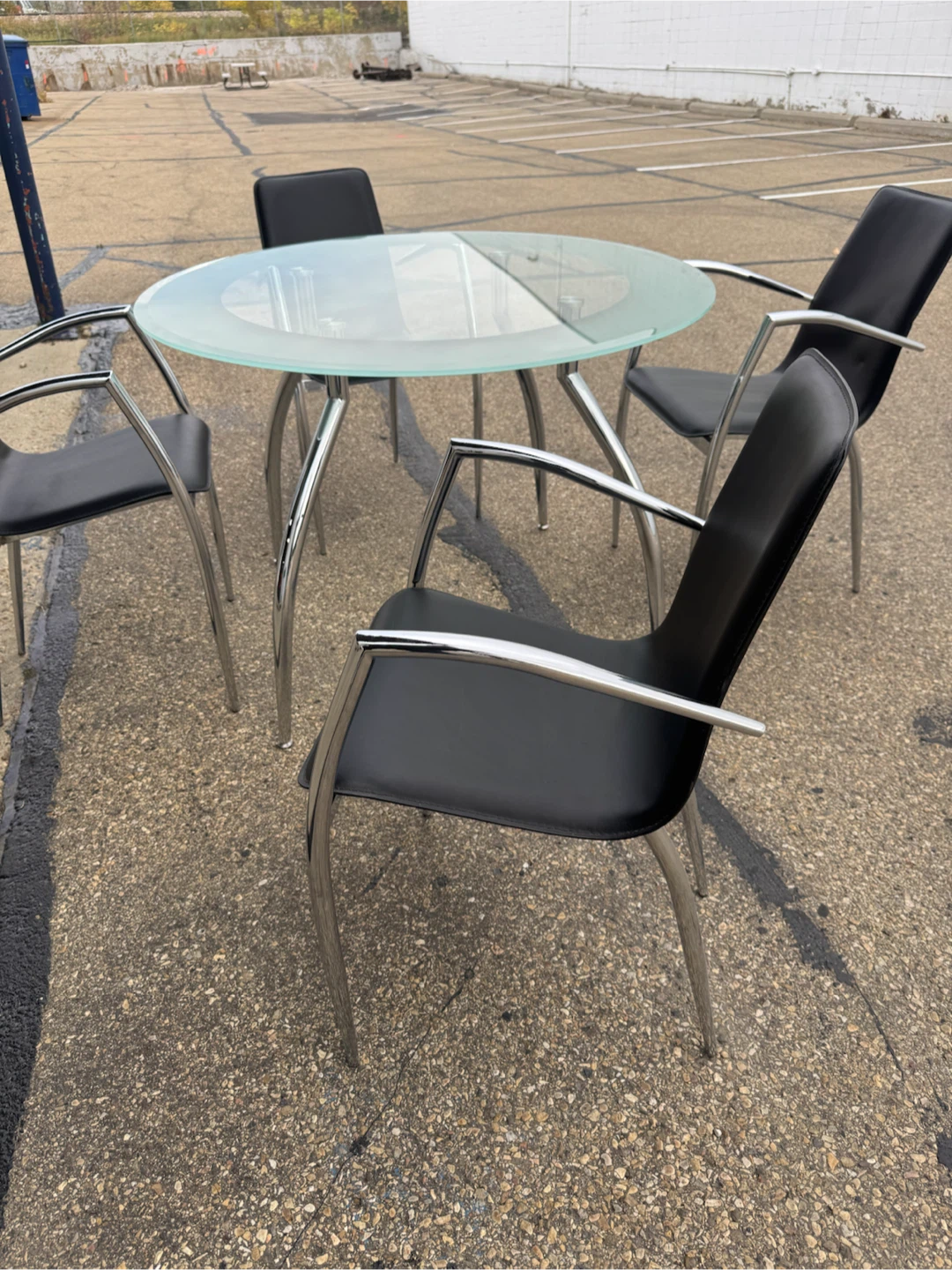 Modern Glass Dining Set with 4 Chairs - photo 2