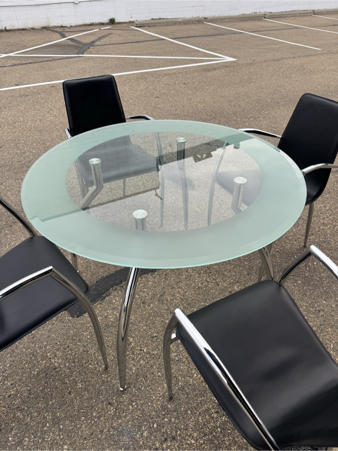 Modern Glass Dining Set with 4 Chairs - photo 3