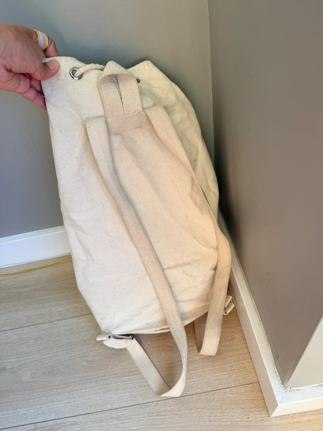 Canvas Drawstring Backpack - photo 2