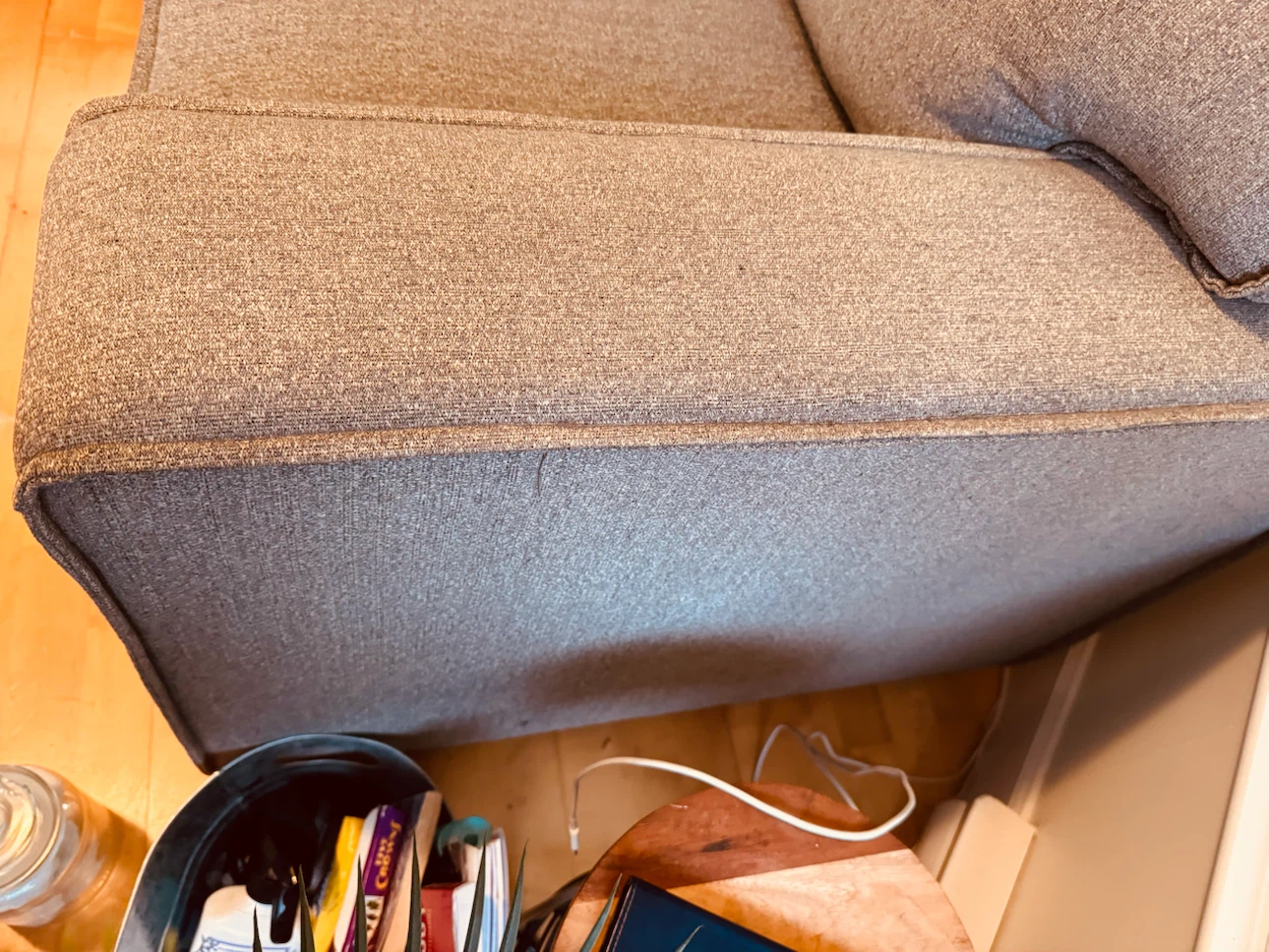 Grey Fabric Sectional Sofa Bed with Storage - photo 4