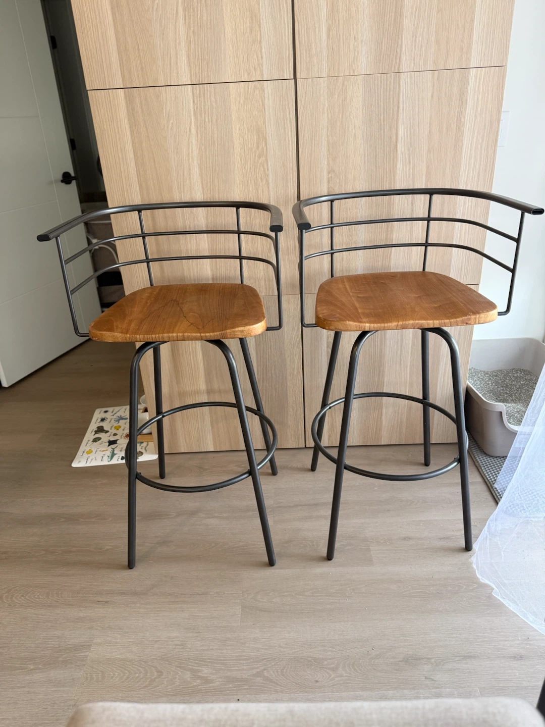 Set of Two Industrial Bar Stools