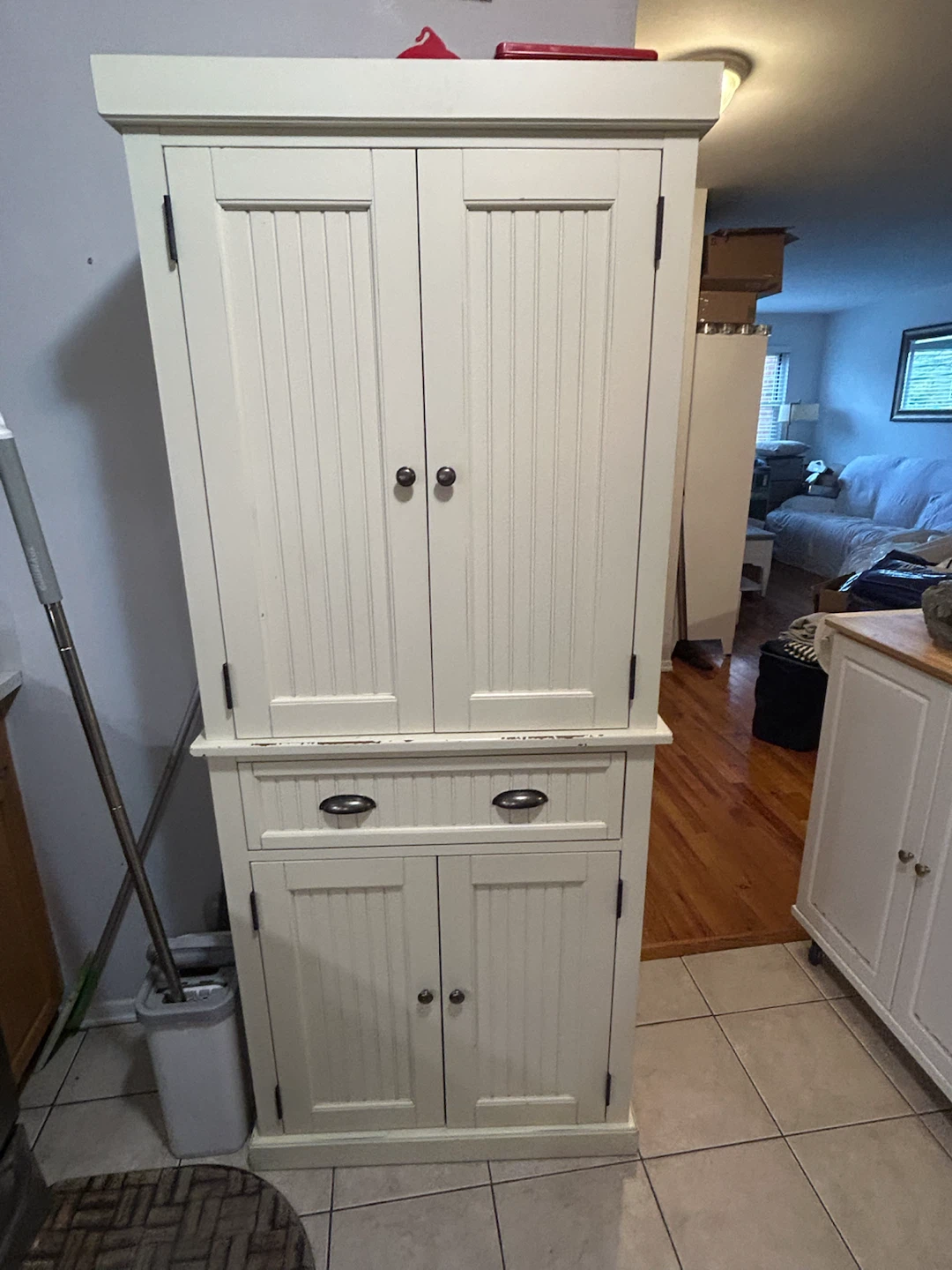 White Farmhouse Style Pantry Cabinet - photo 2