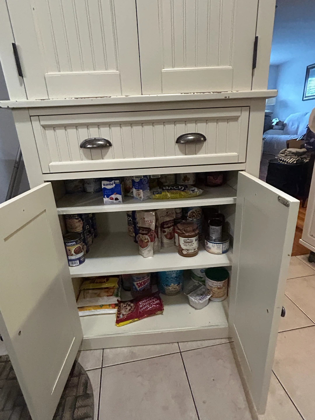 White Farmhouse Style Pantry Cabinet - photo 5