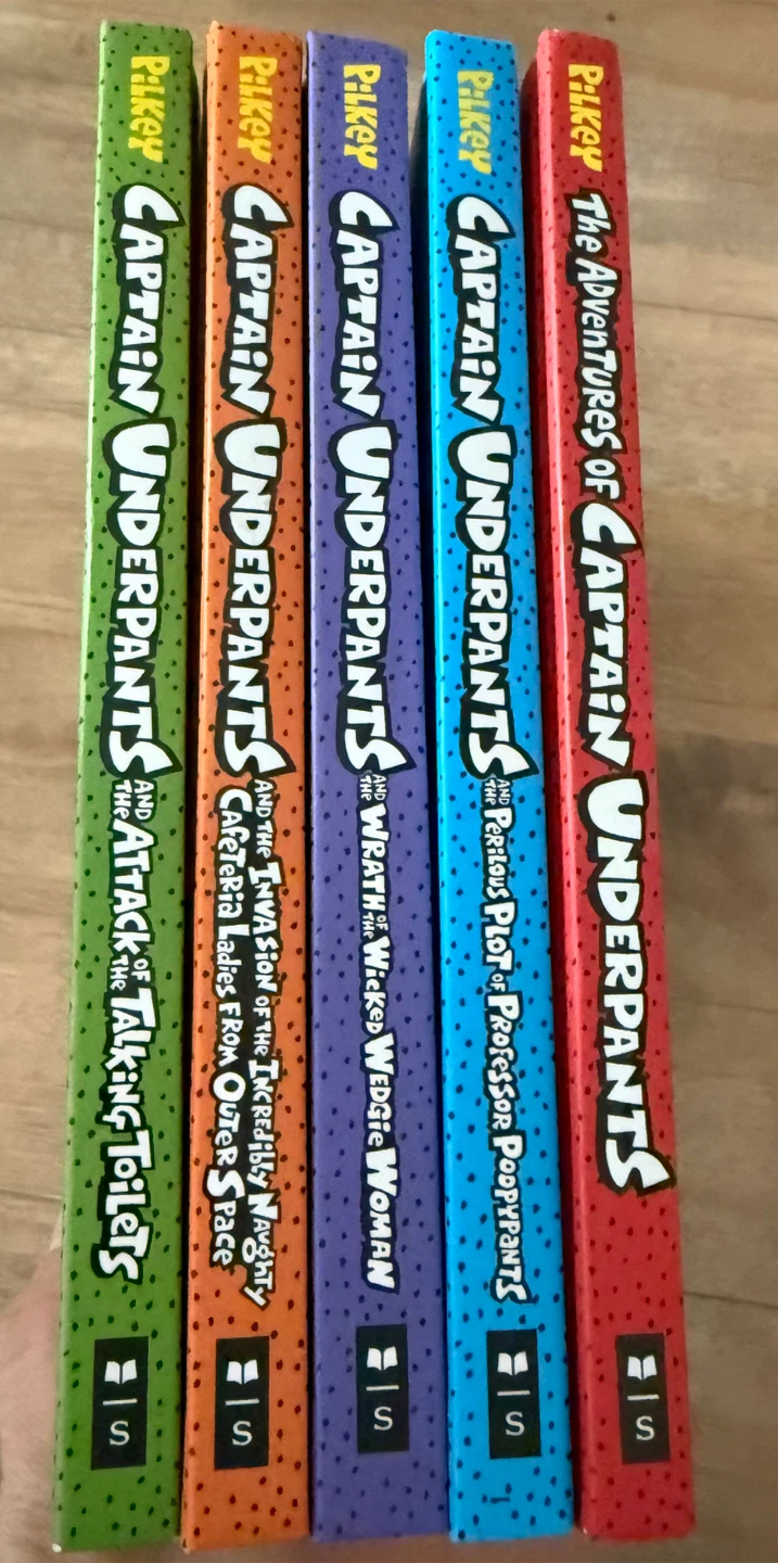 5 Captain Underpants Books by Dav Pilkey