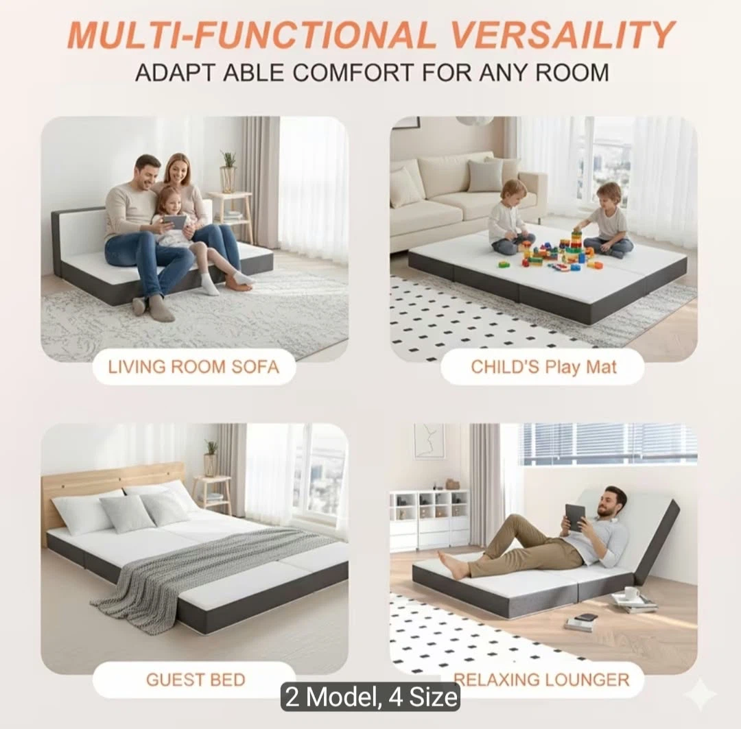 Queen Size Bed Frame and Folding Mattress- Moving sale - photo 2
