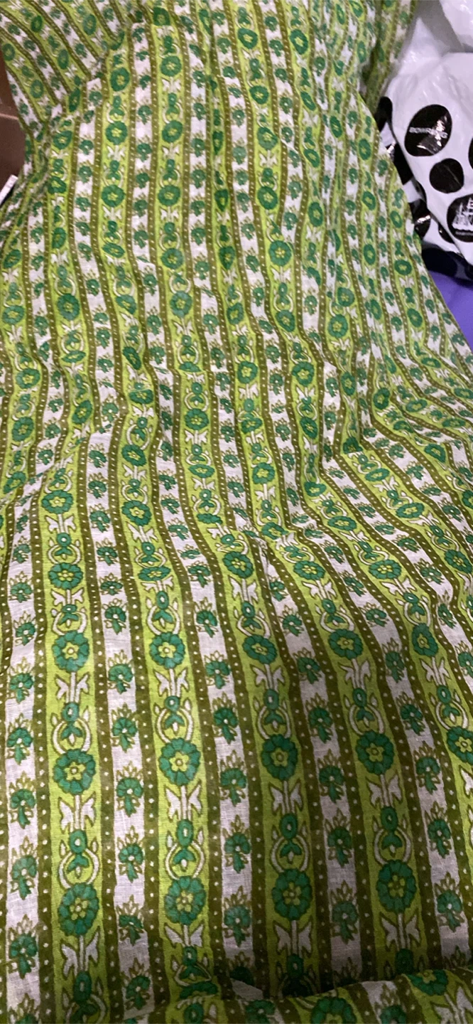 Green Floral Patterned Cotton Scarf - photo 3