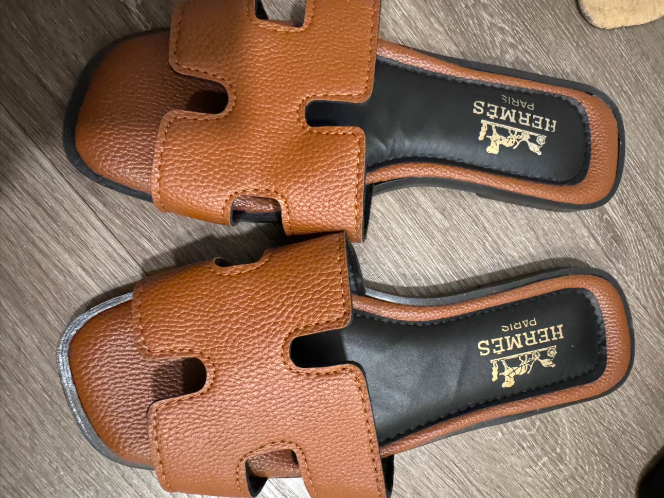 Hermes Oran Sandals Tan Size 39