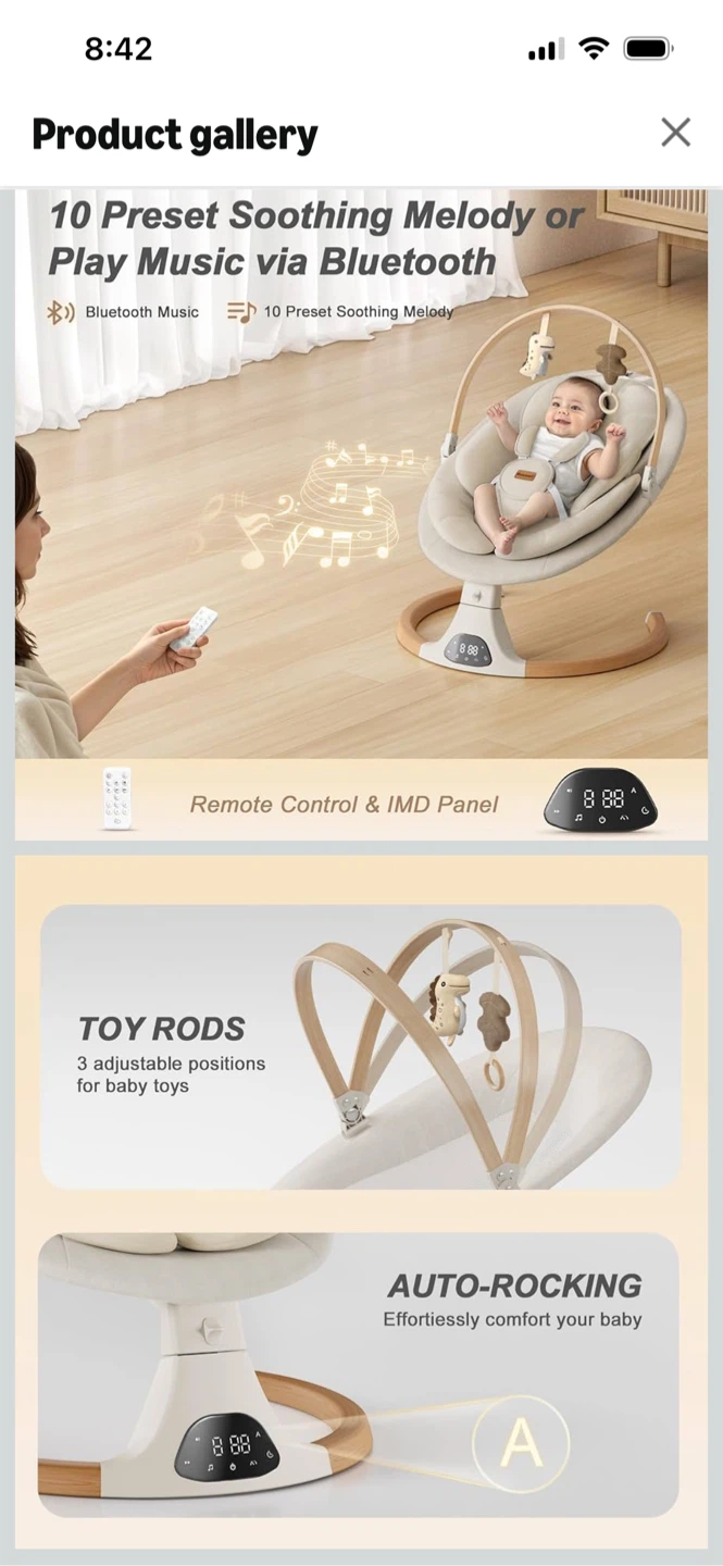 Monamii Automatic Baby Rocker - photo 3