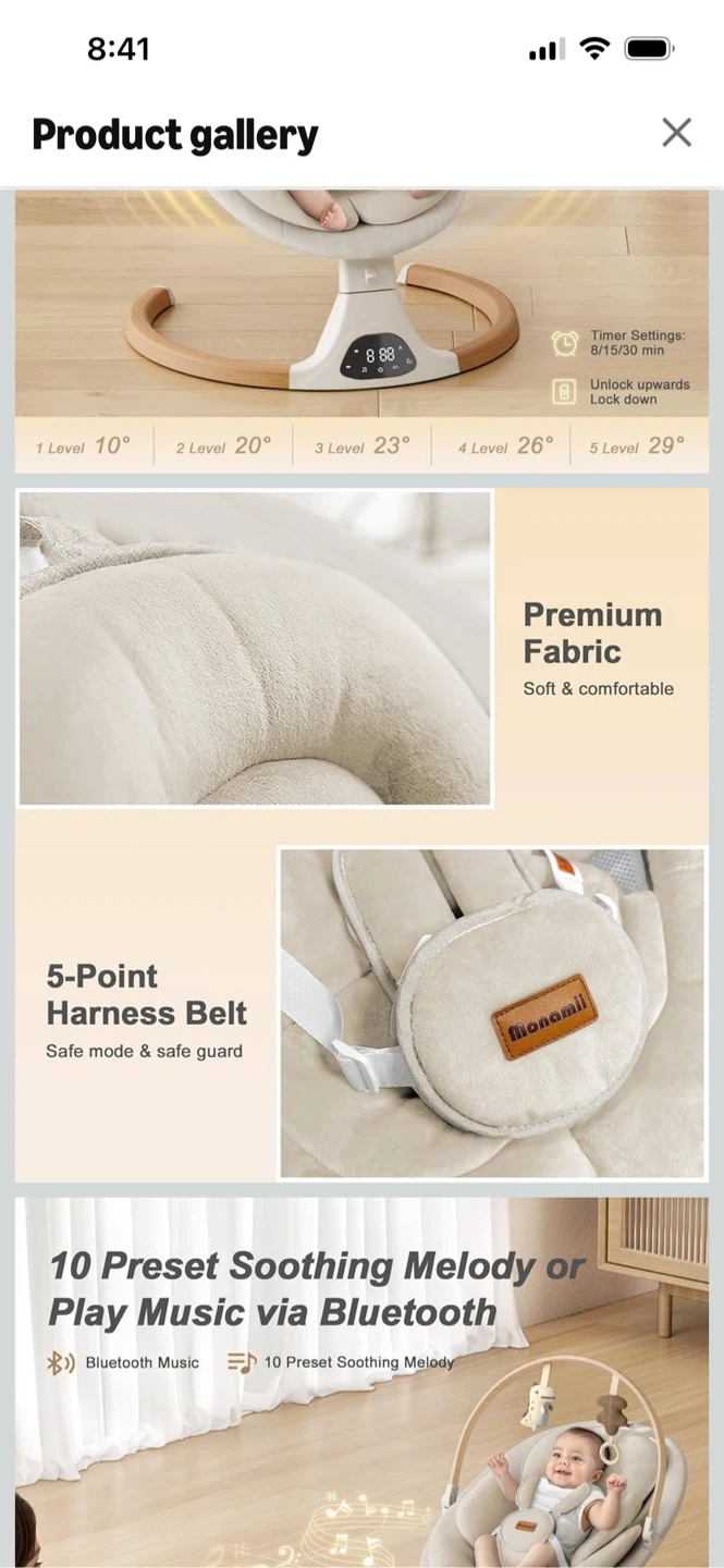 Monamii Automatic Baby Rocker - photo 4