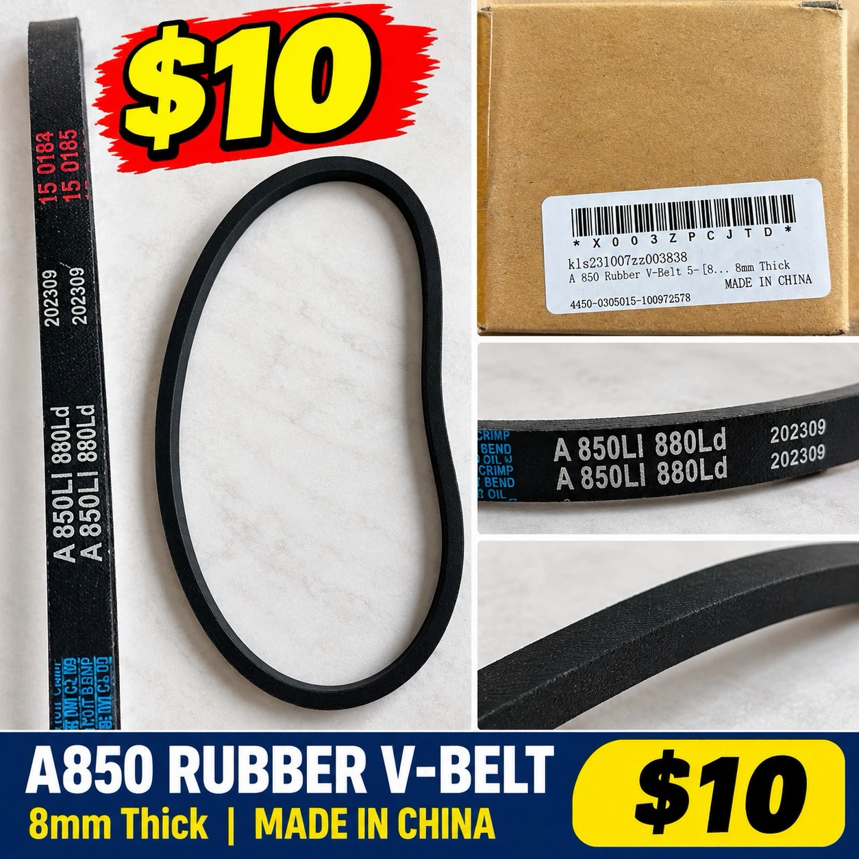A850 Rubber V-Belt