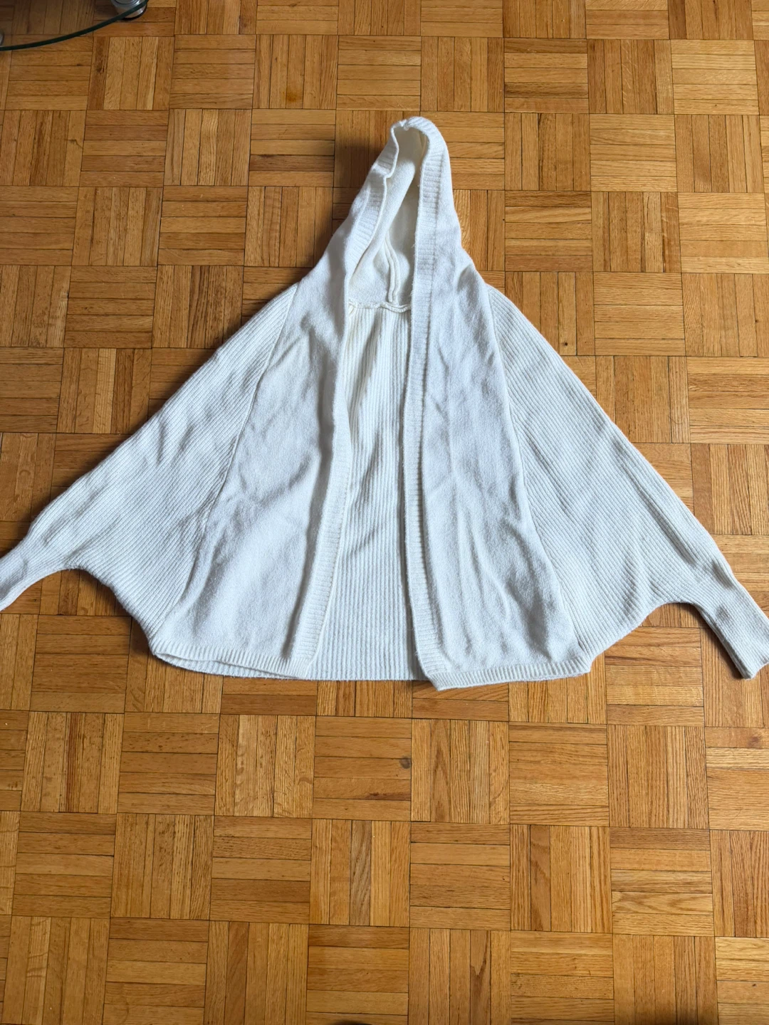 White Hooded Knit Cardigan - photo 2