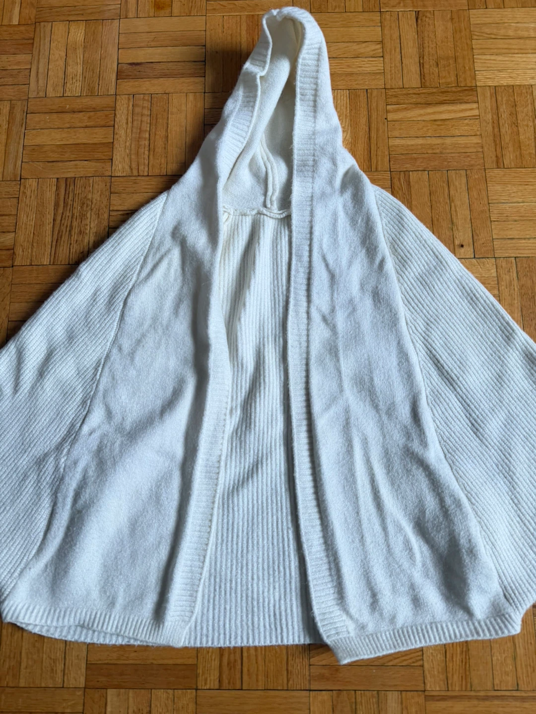 White Hooded Knit Cardigan - photo 3