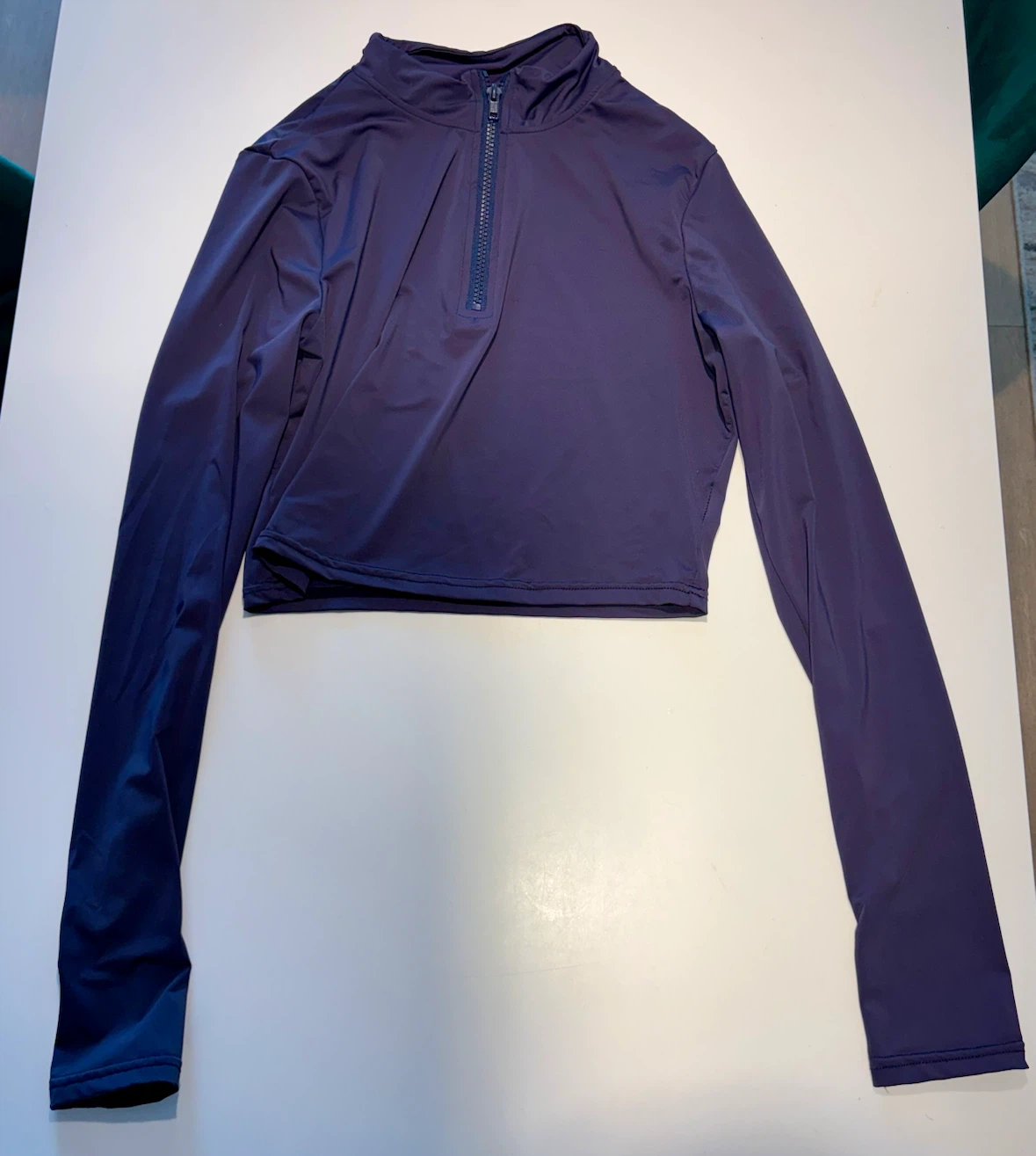 SHEIN Navy Half-Zip Crop Top size Medium