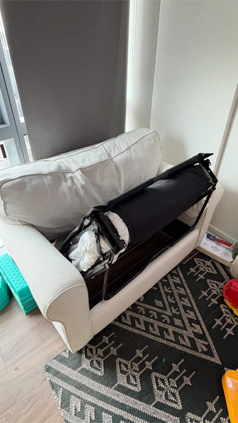 White Sleeper Loveseat / Sofa Bed - photo 5