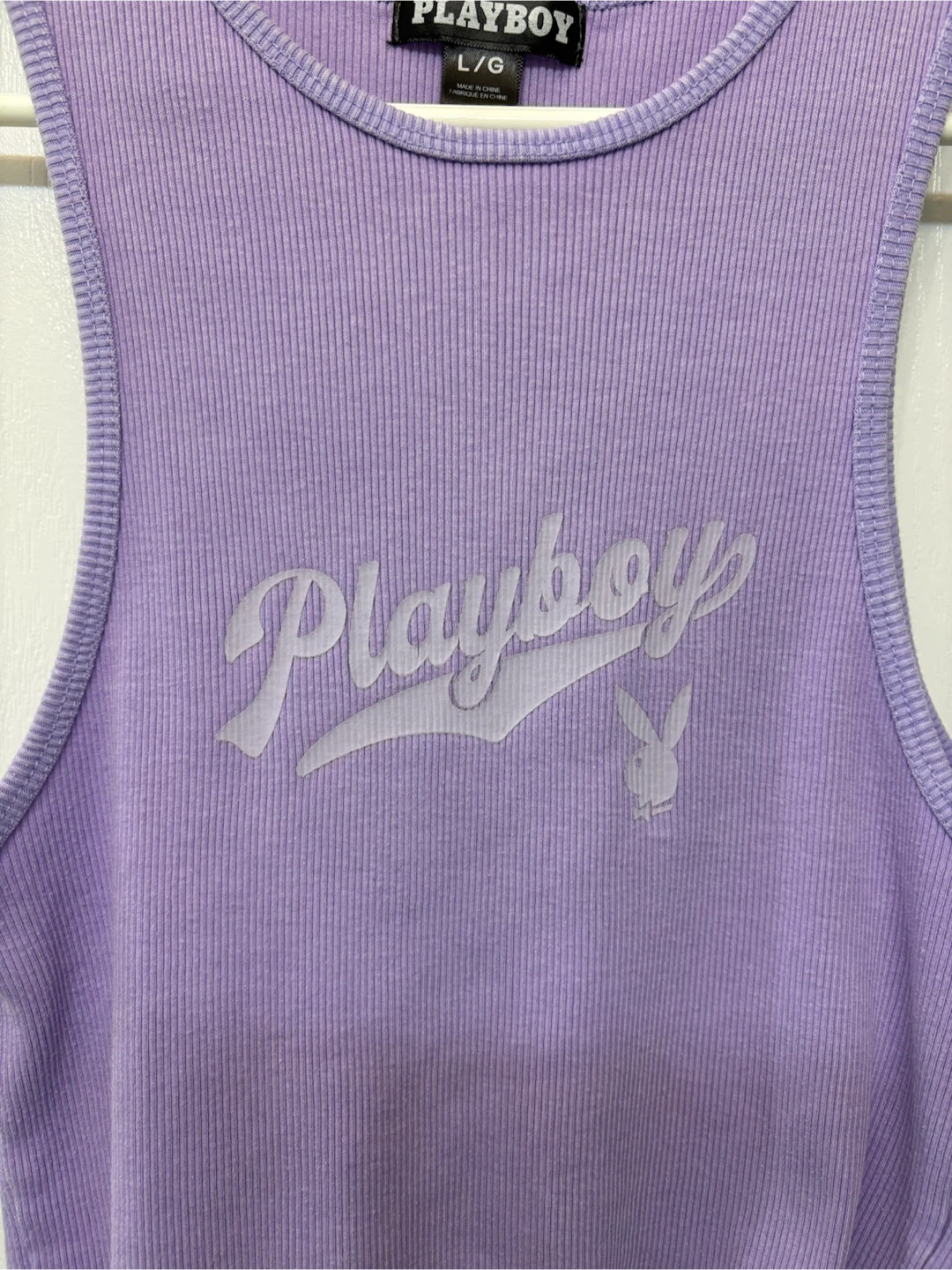 Playboy x PacSun Lavender Ribbed Crop Tank Top - photo 4