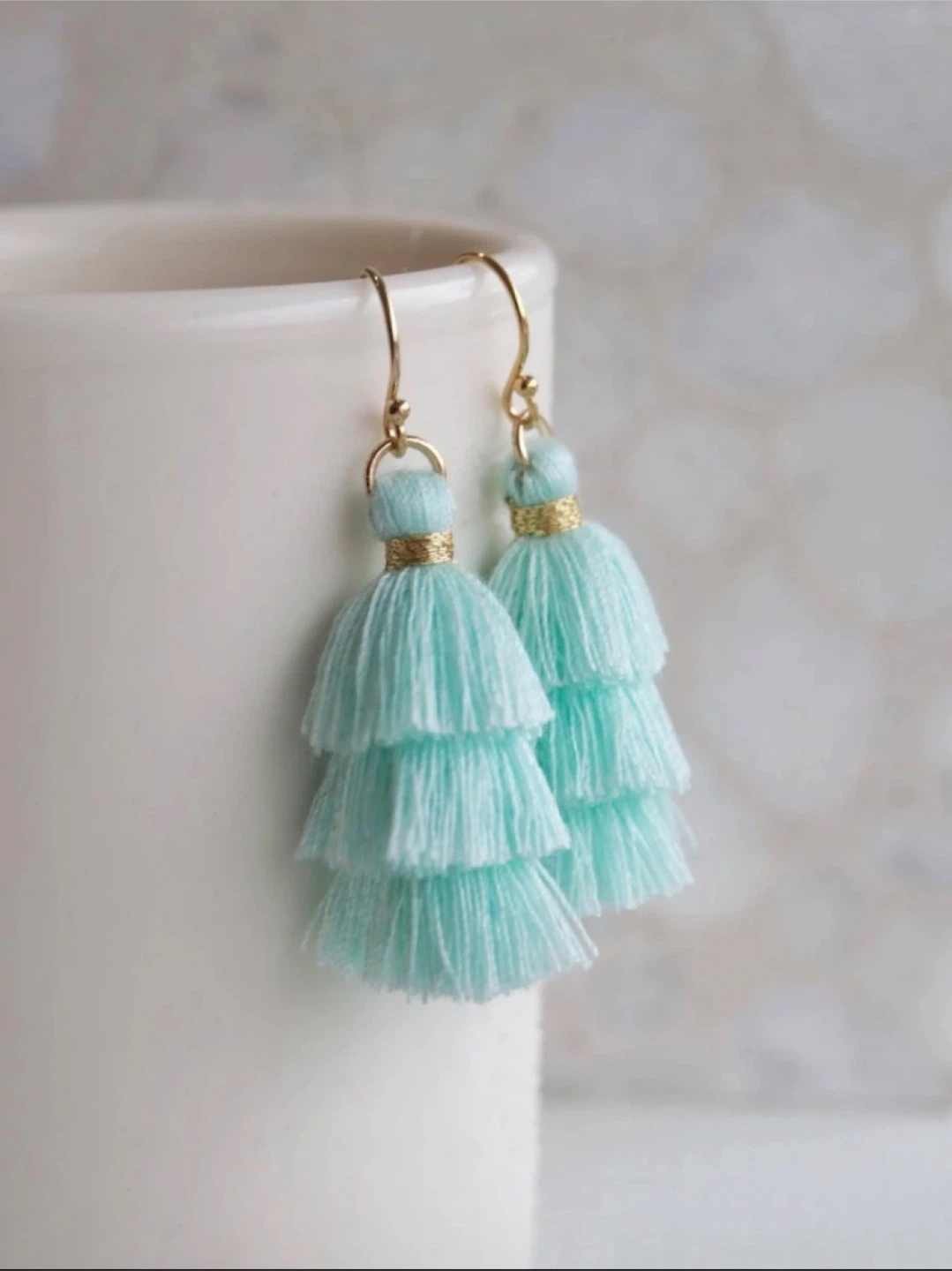 LanaBetty Mint Tiered Tassel Earrings - photo 2