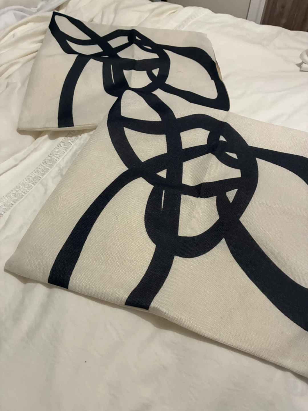 Two Abstract Print Cushion Covers