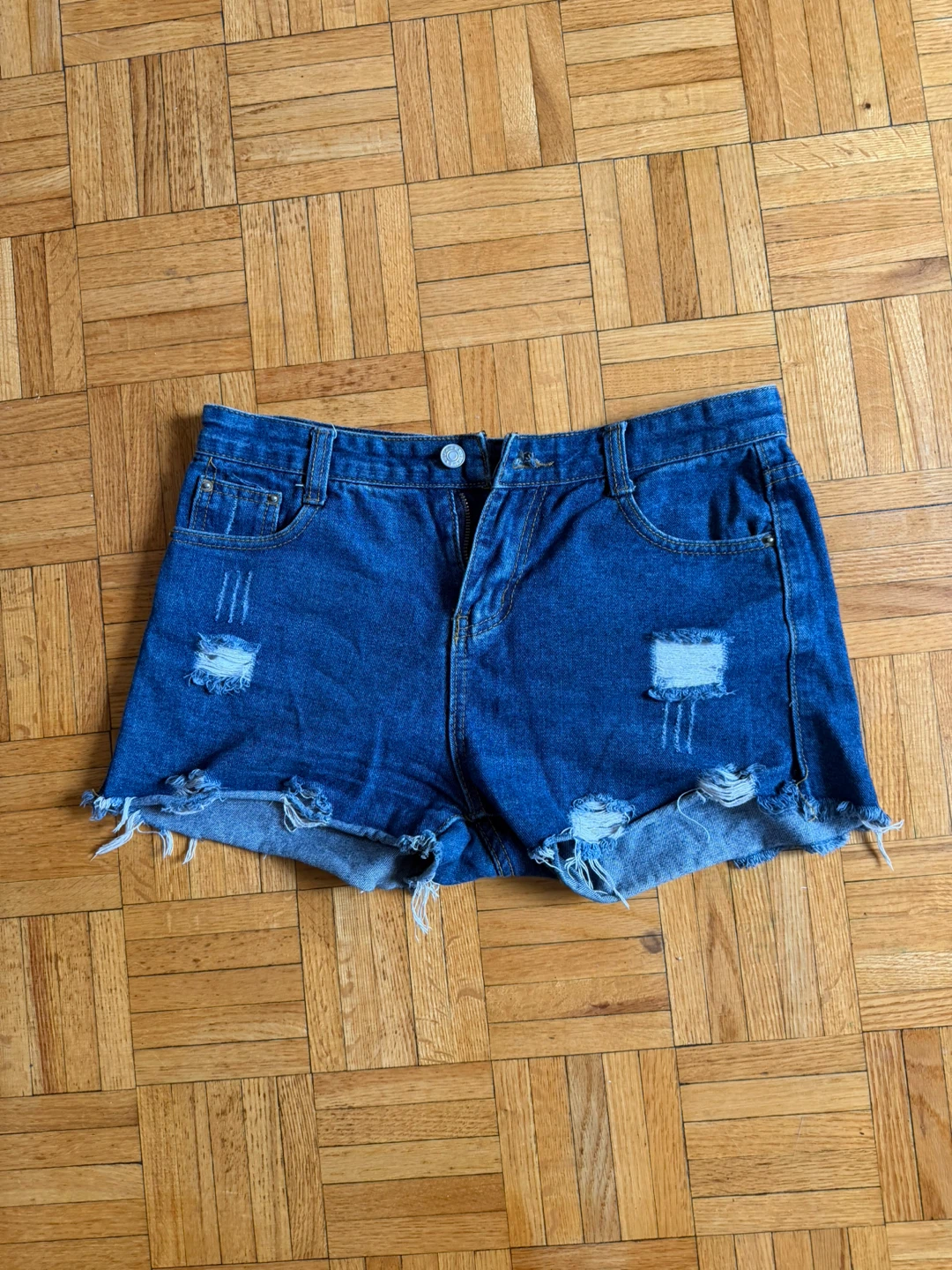 Distressed Denim Shorts
