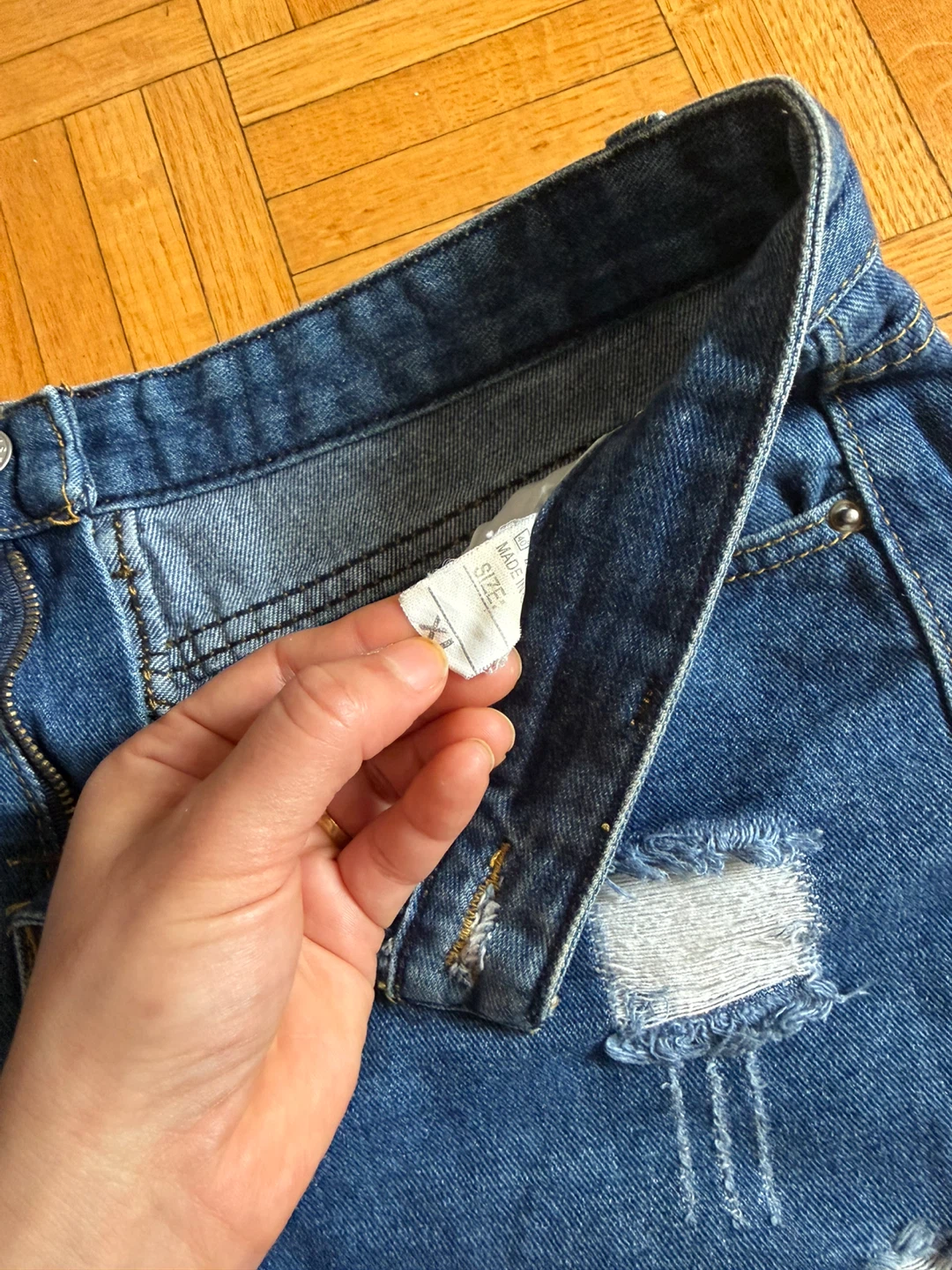 Distressed Denim Shorts - photo 3