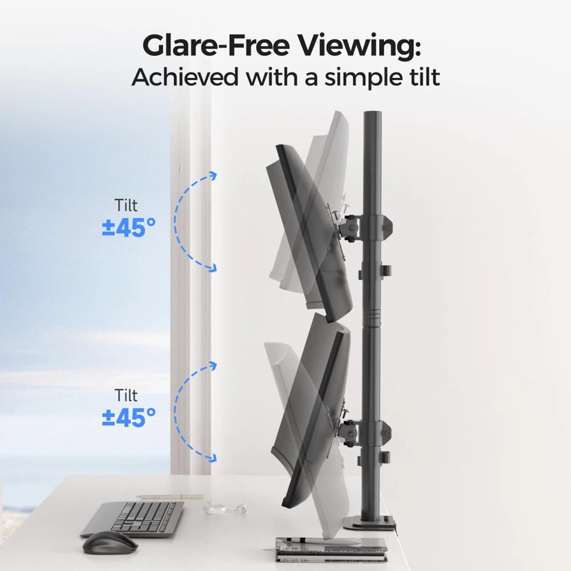 Suptek Dual LED LCD Monitor Stand up Desk Mount for Two Screens - photo 3