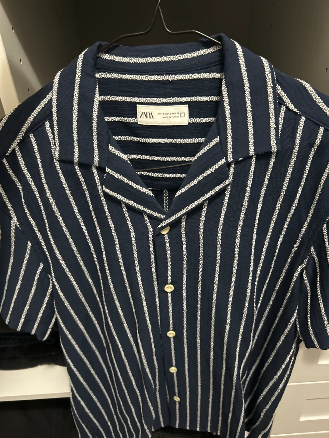 Zara striped short sleeve shirt