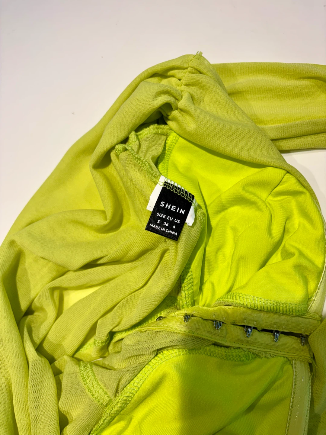 SHEIN Neon Green Mesh Corset Top - photo 2