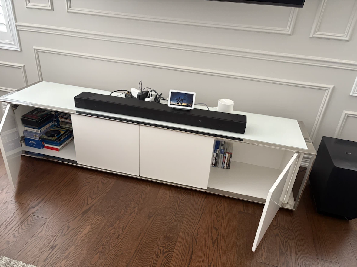 Mobilla Modern White and Chrome Media & Entertainment Unit - photo 3