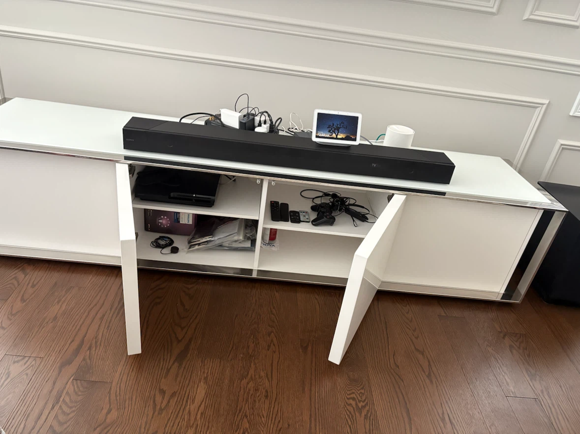 Mobilla Modern White and Chrome Media & Entertainment Unit - photo 4