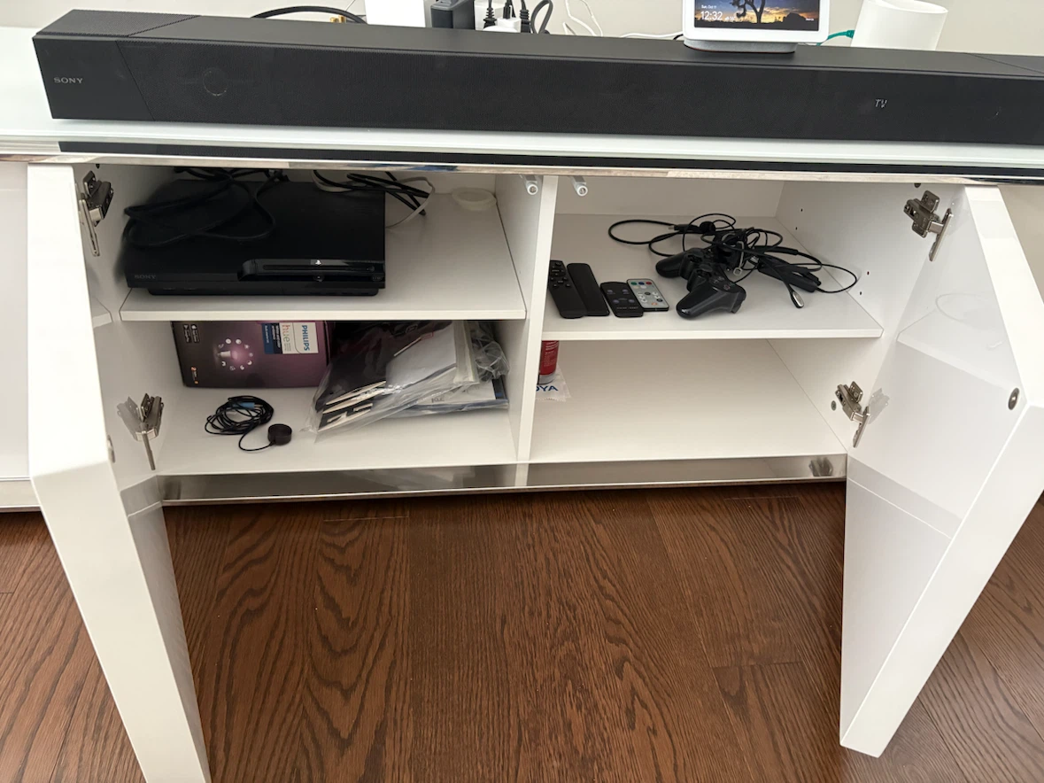Mobilla Modern White and Chrome Media & Entertainment Unit - photo 5
