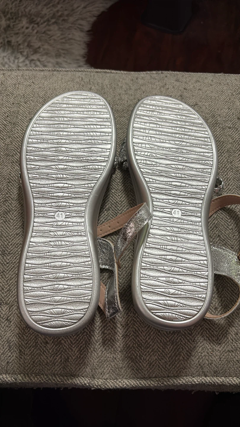 Silver Braided Ankle Strap Sandals - photo 2