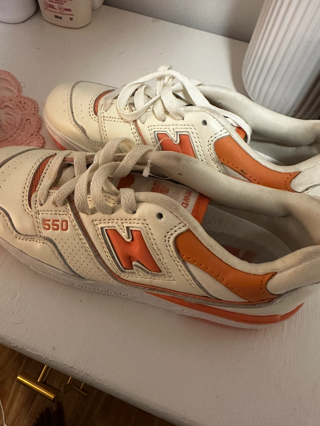 New Balance 550 Orange and White Sneakers - photo 2