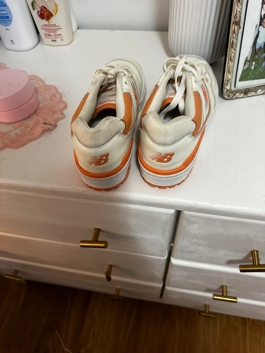 New Balance 550 Orange and White Sneakers - photo 3
