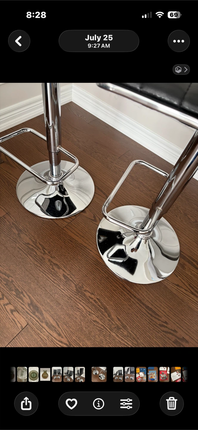 Set of 2 Black Faux Leather Bar Stools - photo 4